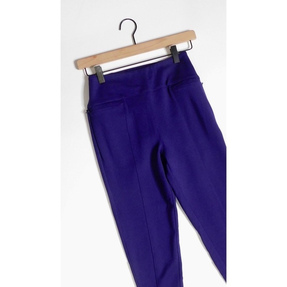 BETABRAND Power Down Skinny Yoga Dress Pants Solid Purple Office Stretch X-Small - Picture 5 of 13